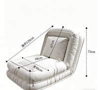 Canapé-lit pliable intégré avec nid pour humain et animal, coussin de dossier inclus, canapé paresseux tout-en-un