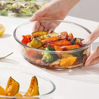 Nouveau Plat à Four en Verre Borosilicate de Haute Qualité, Forme Ovale, Résistant au Four, 0.8L/1.6L/2.4L, pour la Vente en Gros