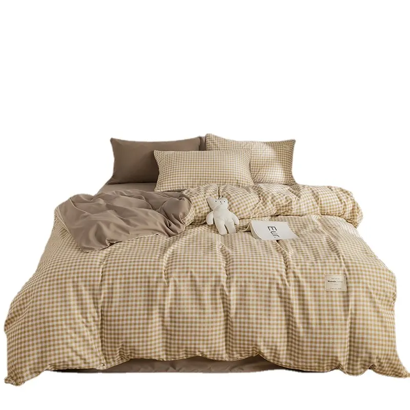 白い羽毛布団カバー寝具セットホームテキスタイルコットンベッドシーツキングサイズ寝具セット