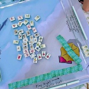 Jeu de tuiles de Mahjong en résine acrylique à 3 couches, thème Vague Océanique Côte d'Émeraude, personnalisé pour les soirées de jeu, idéal pour les vacances à la Floride - Product Image 5