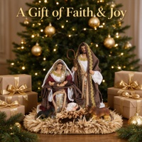 Crèche en résine artisanale, figurines de Noël décoratives et de collection, ensemble de 3 pièces, Sainte Famille marron et dorée dans le berger
