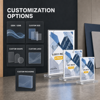 Support de menu de table vertical A4 en acrylique transparent en forme de T, personnalisé en usine, vente en gros, support en acrylique