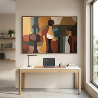 Peinture à l'huile géométrique colorée 100% peinte à la main sur toile, peinture murale abstraite, art minimaliste contemporain, décoration moderne pour la maison