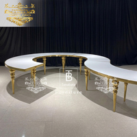Fournisseur de mariage Cadre en acier inoxydable doré Tables de fête de mariage pour événement
