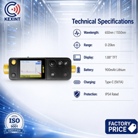 Localisateur Visuel de Défauts Portable Kexint FWV-100 avec Écran Couleur de Forme d'Onde de 1,88 pouces, Testeur de Fibre Optique VFL & IVFL à Double Port SC 20 km