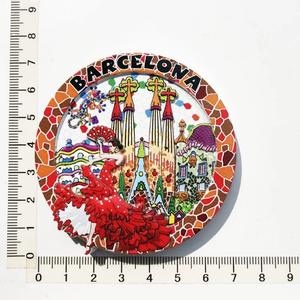 Imanes de nevera magnéticos decorativos 3D de gran venta, artesanías de recuerdo de <span class=keywords><strong>Barcelona</strong></span>, España, con patrones de mosaico redondos - Product Image 5