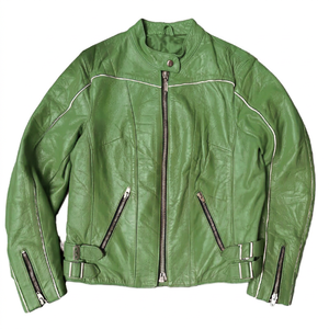 New Casual Vintage Genuine Leather <b>Jacket</b> Men Winter Windproof <b>Mandarin</b> <b>Collar</b> Zipper Closure Unisex Motor Cotton Liner Quilted - Product Image 2