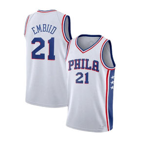 Nouveaux maillots de basket-ball respirants de haute qualité de Philadelphie avec logo en relief, maillots personnalisés à manches courtes - Product Image 4