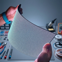 Module d'affichage LED flexible, écran incurvé intérieur, luminosité 1500 cd, 160 °   Support mural pour écran couleur argent