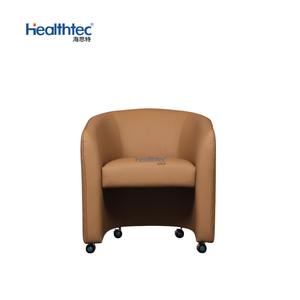 Chaises de tabouret de technicien de pédicure à <span class=keywords><strong>gaz</strong></span> rotatives réglables en cuir PU marron haut de gamme avec roues - Product Image 2