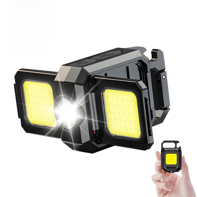 Super Power COB Mini Keychain LED Flashlight 5 Modes Rechargeable Fishing Torch with Portable Pocket Fishing Lamp for Outdoor