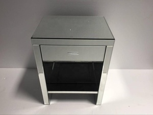 Bedroom Simple Tall Mirrored Night Stand <strong>Bedside</strong> <strong>Tables</strong> Lamp <strong>Table</strong> with <strong>3</strong> <strong>Drawers</strong> Glass Finish for Bedroom - Product Image 4
