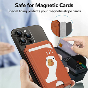 Porte-cartes en cuir PU personnalisé, portefeuille <span class=keywords><strong>MagSafe</strong></span> avec support de téléphone portable, support de téléphone, portefeuilles de créateurs pour hommes - Product Image 2