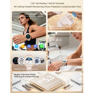 Reloj Inteligente GT99 para Mujer, Superventas, con Auriculares, Monitor <span class=keywords><strong>de</strong></span> Ritmo Cardíaco y Sueño, Set 2 en 1, Múltiples Modos Deportivos, Notificaciones <span class=keywords><strong>de</strong></span> Mensajes - Product Image 2