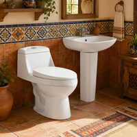 WC avec piédestal et lavabo intégré, prix compétitif, pour grossistes en sanitaires, suite de sanitaires