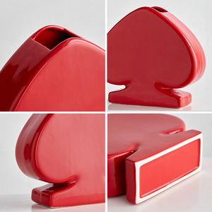 Nordic Minimalist Ceramic Poker <strong>Card</strong> Vase Ornament Flower Arrangement Floral Art <strong>Living</strong> Room <strong>TV</strong> Cabinet Decoration Home - Product Image 4