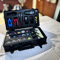 Boîtier portable en aluminium et acrylique transparent pour toupies, boîte de présentation pour collection, lanceur de combat et accessoires, OEM et ODM disponibles