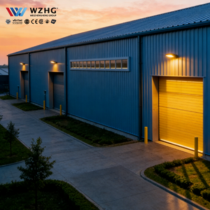 Section préfabriquée écologique, hangar industriel en acier, poutre en acier solide en forme de H, surface galvanisée pour la culture géoponique, certifié CE, 50 ans - Product Image 1