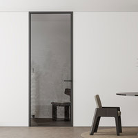 Portes en aluminium isolées à double vitrage, style moderne et postmoderne, pour chambre, salle de bain, appartement, salon, intérieur