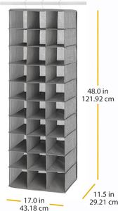Over Door Hanging Shoe Storage 30 Non-woven Section Hanging Shoe <b>Shelves</b>, Black Anti-slip Shoe Organizer for Closet Household - Product Image 2