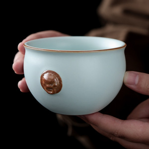 Taza de Té de Cerámica Tianqing Ru Kiln, Taza para Degustación de Té Resistente al Calor, Diseño Tradicional Chino, Set de Regalo Empresarial - Product Image 2