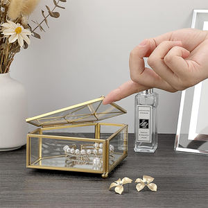Коробка для украшений в форме бриллиантов, декоративная коробка из прозрачного стекла, маленький металлический футляр для украшений, коробка-органайзер для девочек, женщин - Product Image 5