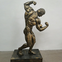 Sculpture de musculation grandeur nature en fibre de verre, modèle de musculateur pour la décoration de gymnases et de centres de fitness, figurine masculine Beefcake