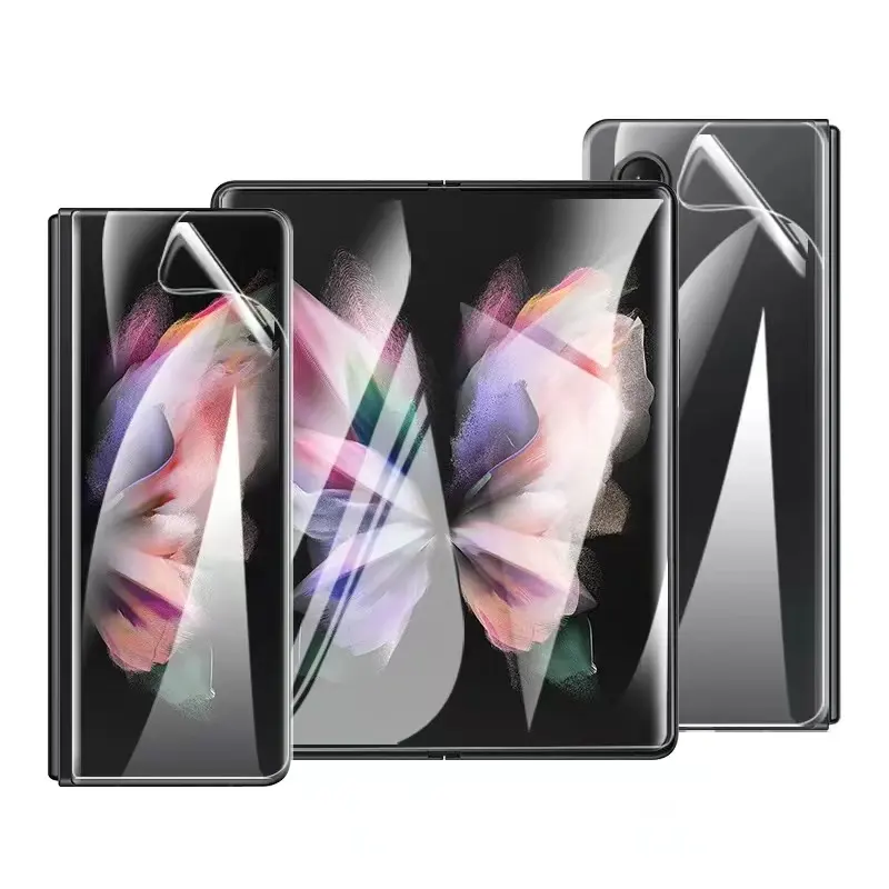 Samsung Galaxy Z için sıcak satış kat 3 4 özel Logo cep telefonu hidrojel Film TPU ekran koruyucu