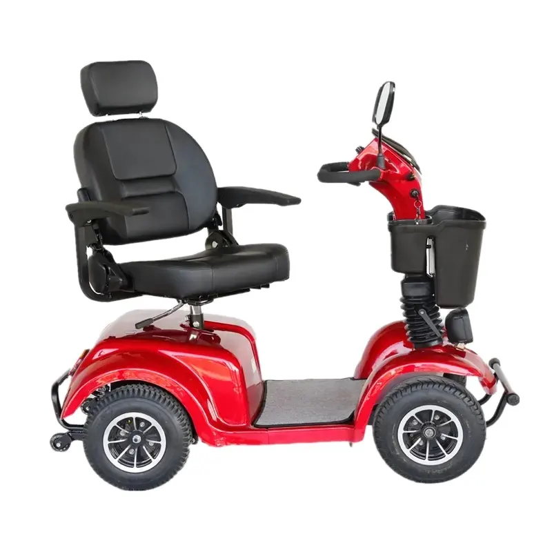 Складной скутер для взрослых, 500 Вт, 800 Вт, 4 колеса, Электрический мотоцикл с передней корзиной