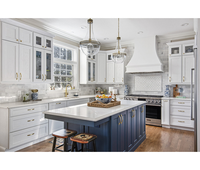 Ensemble d'armoires de cuisine Shaker en bois blanc personnalisé de haute qualité armoire prête à assembler