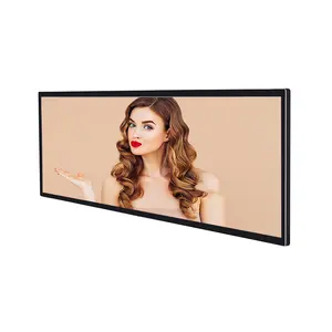 43.8 inch wholesale small digital signage for shelf stretched bar lcd screen strip display for supermarkets