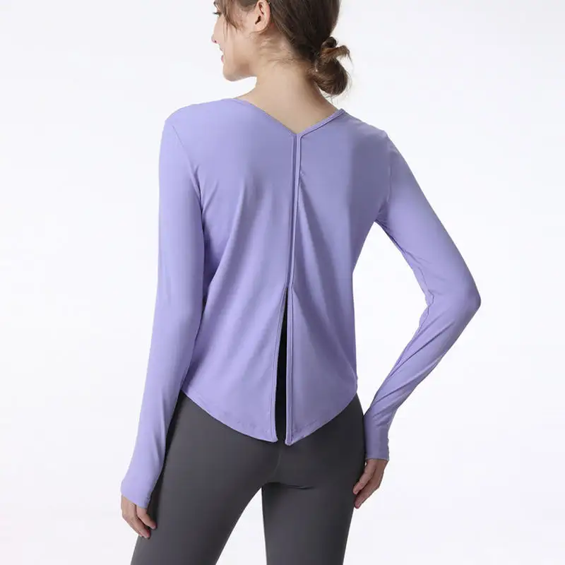 Women's Brushed Soft lightweight Stretch Long Sleeve Crewneck Shirt
