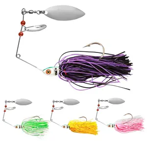 DN 18g 90mm Bass Spinner Bait Rubber Jig Skirts Simulation Spinnerbait Fishing Spinner Lure