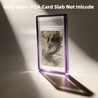 Étui de protection personnalisé pour cartes PS gradeées, avec cadre en TPU à dégradé scintillant et dos transparent en PC