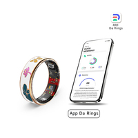 Bague connectée élégante en acier inoxydable émaillé avec télécommande sans fil, suivi d'activité, surveillance de la santé, réveil et contrôle par application