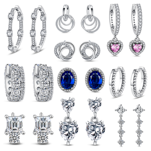 Pendientes de Aro de <span class=keywords><strong>Plata</strong></span> de Ley 925 de Alta Calidad con Forma de Corazón para Mujer, Pendientes de <span class=keywords><strong>Plata</strong></span>, Joyería de <span class=keywords><strong>Plata</strong></span> para Mujer, Pendientes de Flores, Regalo para Mujer - Product Image 1