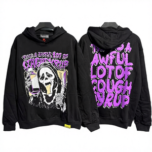 Sudadera con Capucha Impermeable para Hombre, de Alta Calidad, 100% Algodón, Tejido de Punto, Estampado, Otoñal, Cortavientos, Ecológica, Holgada, Informal - Product Image 4