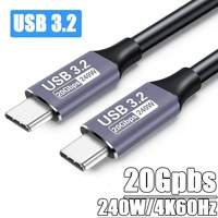 Kabel Transfer Data 240W 5A SuperType C Fast Charge USB-C 3.2 Gen2 4K 20Gbps untuk Ponsel Tablet Kamera
