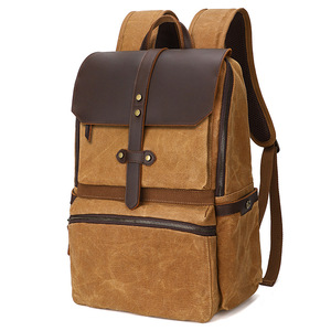 Sac à dos pour homme en coton sept couleurs, 15 pouces, en cuir de vachette pleine fleur, décontracté, pour les trajets quotidiens et les voyages - Product Image 1
