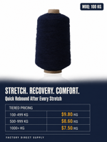 Fil à filer en spandex/polyester teint HAIDI, haute ténacité et uniformité, technique OE, torsion personnalisée pour chaussettes et tissage