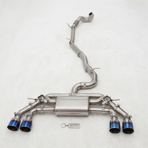 Échappement complet SDO pour VW <span class=keywords><strong>Golf</strong></span> 7R/7.5R MK7/MK7.5 2.0T 2012-2020 SS304 Performance Catback avec Downpipe Droit et Embouts Bleus Brûlés - Product Image 1