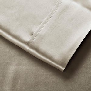 Kích thước đầy đủ Taupe lụa <span class=keywords><strong>satin</strong></span> Comforter thiết lập nhà hiện đại Cách sử dụng tấm ga trải giường với túi sâu làm mát mềm không gây dị ứng <span class=keywords><strong>satin</strong></span> tấm - Product Image 2