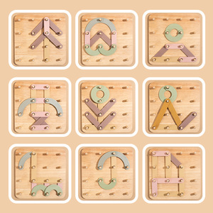 Bé Montessori sáng tạo hình học nail Board trò chơi trẻ em học tập đồ chơi sớm giáo dục DIY câu đố đồ chơi cho trẻ em Đồ chơi bằng gỗ - Product Image 3