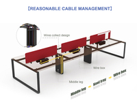 Bureau d'entreprise Poste de travail Moderne 6 Cluster Extensible Modulaire Bureau Bureau En Acier Table D'ordinateur