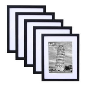 Custom Large Size Factory Wholesale Black Wall <strong>Mounted</strong> Tabletop Picture Display Solid Wood Photo <strong>Frame</strong> <strong>With</strong> Mat - Product Image 1