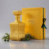 Bouteille de luxe 750 ml en verre super flint, couleur personnalisée, avec boîte d'emballage, vide, pour spiritueux, liqueur, whisky, brandy, vente en gros, usine OEM