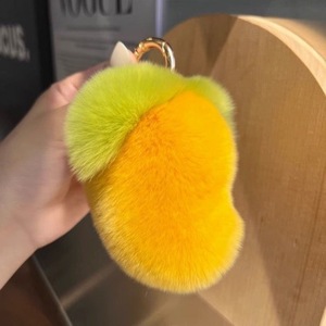 <span class=keywords><strong>Porte</strong></span>-clés de voiture en fausse fourrure de lapin Rex [Mignon Petit Mangue] style Instagram, <span class=keywords><strong>pompon</strong></span> en peluche, breloque pour sac à dos, fabriqué à Shanghai - Product Image 3