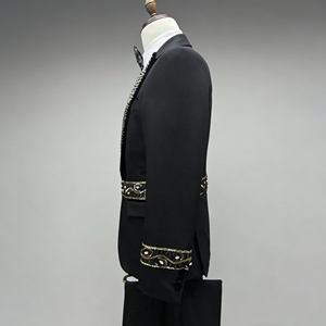 Nouveau <span class=keywords><strong>Costume</strong></span> 3 Pièces <span class=keywords><strong>Homme</strong></span> Grande Taille 2025, Élégant, Noble, Haut de Gamme, Sur Mesure, Fait Main, Perlé, Simple Boutonnage, Vente Chaude - Product Image 3