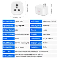 Prise intelligente 16A EU UK US avec moniteur d'énergie, prise WiFi, télécommande, minuterie, compatible Alexa et Google Home pour accessoires de prises électriques