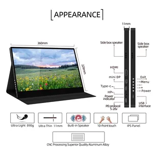 2023 Новый OEM 13,3 15,6 16 17,3 дюймов игровой сенсорный экран 1080P 2K 4K IPS ноутбук ПК ЖК ультра тонкий портативный монитор - Product Image 5